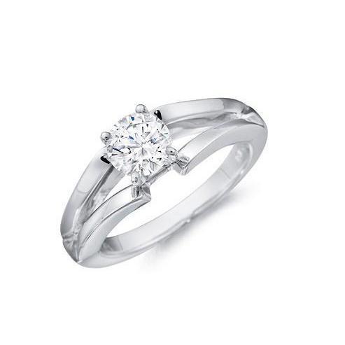 Anello Di Fidanzamento Con Vero Diamante A Taglio Rotondo Scintillante Solitario Da 1.50 Ct