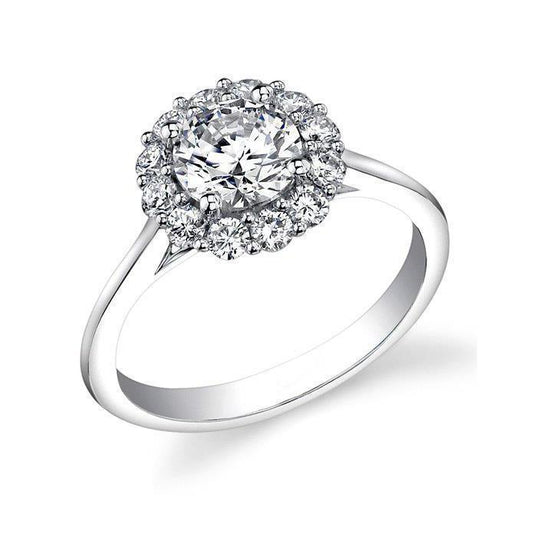Anello Di Fidanzamento Con Vero Diamante Halo 1.75 Carati Nuovo Oro Bianco 14K