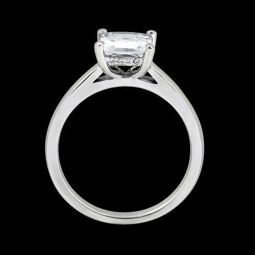 Anello Di Fidanzamento Con Vero Diamante Hidden Halo Da 1,80 Carati Taglio Princess