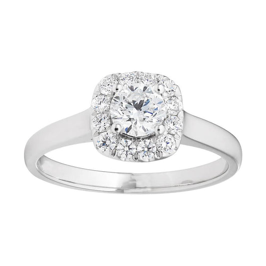 Anello Di Fidanzamento Con Vero Diamante Rotondo Da 2,70 Carati, Oro Bianco 14K