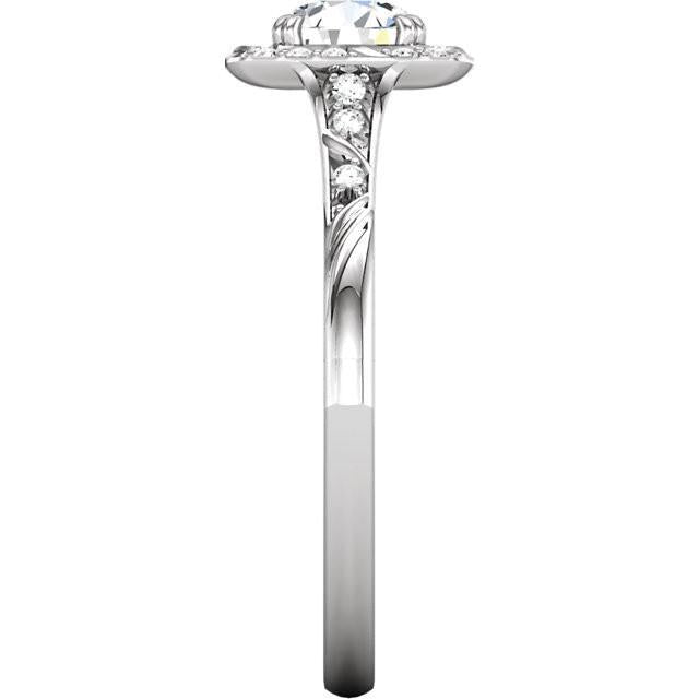 Anello Di Fidanzamento Con Vero Diamante Rotondo Halo 1.67 Carati In Oro Bianco 14K