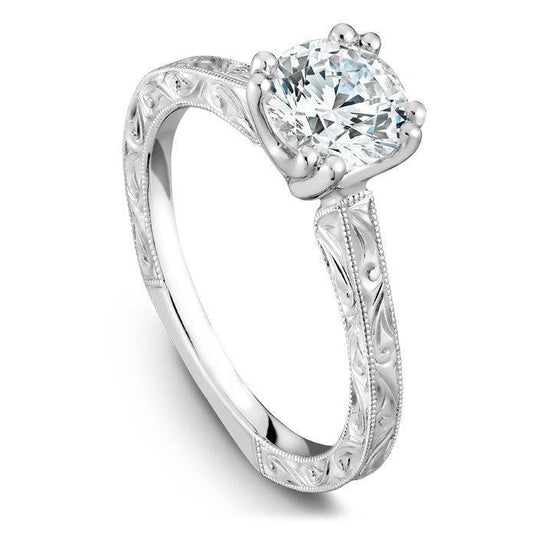 Anello Di Fidanzamento Con Vero Diamante Scintillante Taglio Rotondo Da 1 Carato In Oro 14K