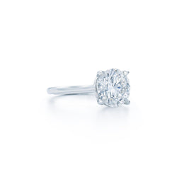 Anello Di Fidanzamento Con Vero Diamante Solitario A Taglio Rotondo Da 3 Carati In Oro Bianco 14K