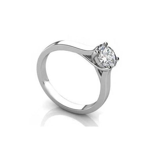 Anello Di Fidanzamento Con Vero Diamante Solitario Da 1 Carato In Oro Bianco 14K