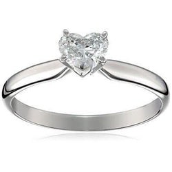 Anello Di Fidanzamento Con Vero Diamante Solitario Da 1,50 Carati A Forma Di Cuore