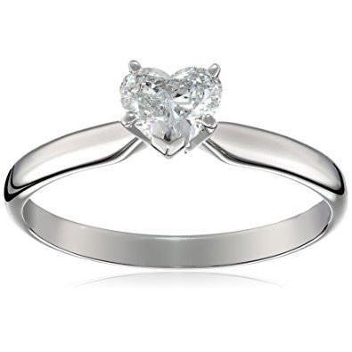 Anello Di Fidanzamento Con Vero Diamante Solitario Da 1,50 Carati A Forma Di Cuore