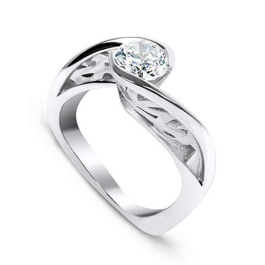 Anello Di Fidanzamento Con Vero Diamante Solitario Da 1,60 Ct, Taglio Brillante Rotondo