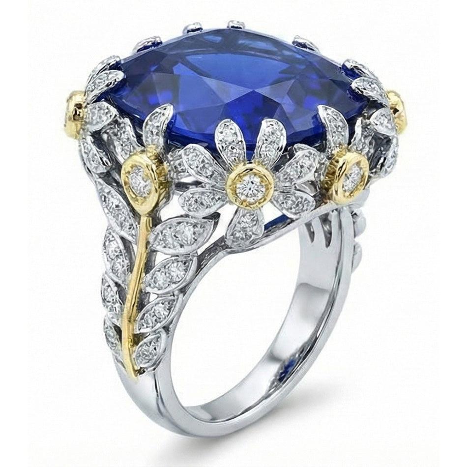 Anello Di Fidanzamento Con Zaffiro Da 8 Carati