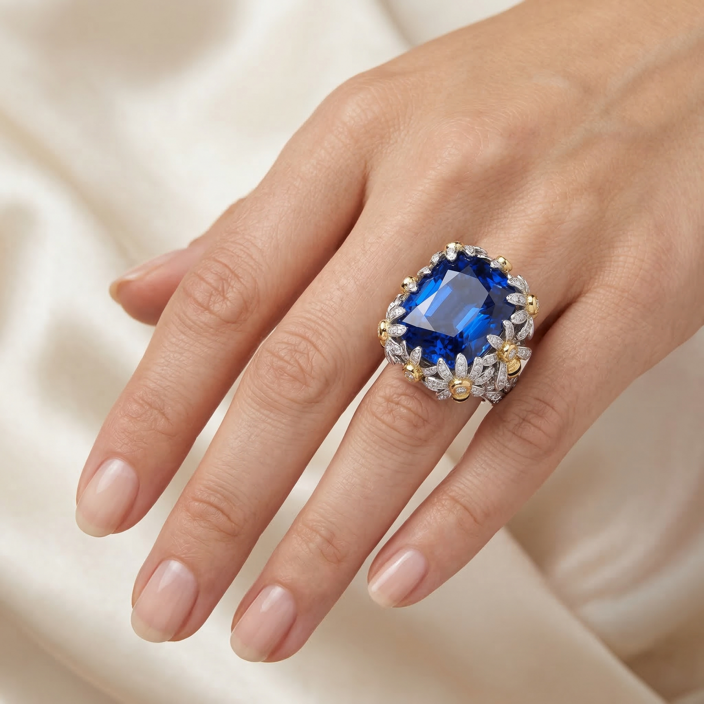 Anello Di Fidanzamento Con Zaffiro Da 8 Carati