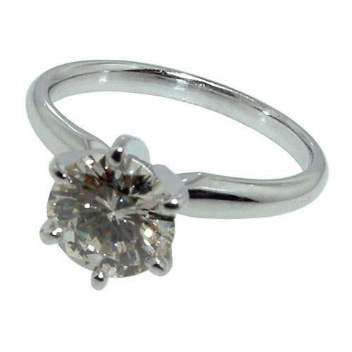 Anello Di Fidanzamento Da Donna Con Naturale Diamante Solitario Stile Polo Oro Bianco 1.01 Carati