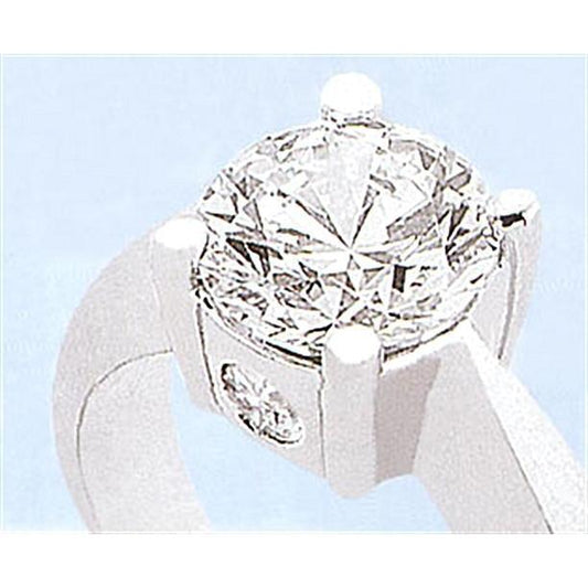 Anello Di Fidanzamento Da Donna Con Tre Vero Diamanti In Pietra Da 1.10 Carati In Oro Bianco