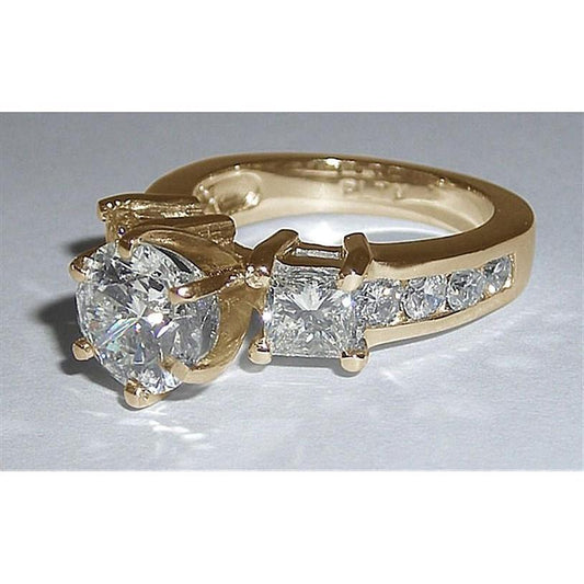 Anello Di Fidanzamento Da Donna Con Vero Diamanti 4.51 Ct. Gioielli In Oro Bianco