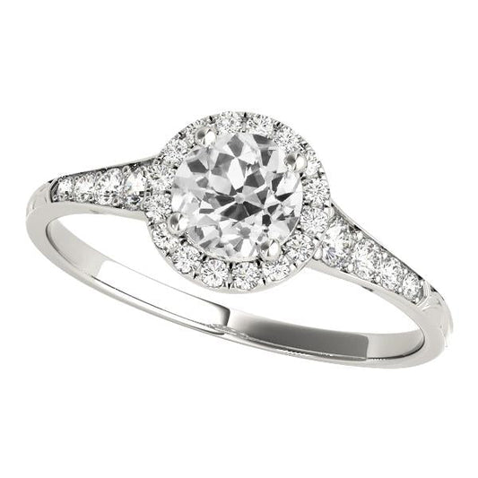 Anello Di Fidanzamento Da Donna Halo Il Giro Old Mine Cut Vero Diamantes 3,50 Carati