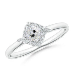 Anello Di Fidanzamento Da Donna Halo Old Cut Cushion Vero Diamond 2.25 Carati