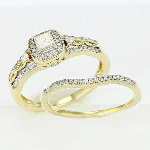 Anello Di Fidanzamento Da Sposa Con Vero Diamante, 2 Carati, Oro Giallo, 14K, Gioielli Novità