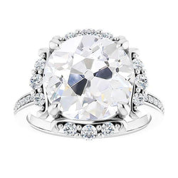 Anello Di Fidanzamento Halo Con Naturale Diamanti Taglio Antico 9,25 Carati