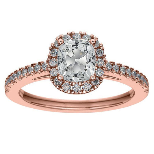 Anello Di Fidanzamento Halo Cuscino Old Mine Cut Vero Diamonds 4.75 Carati