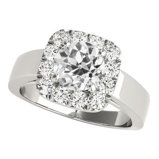 Anello Di Fidanzamento Halo Il Giro Old Mine Cut Naturale Diamante Ring Jewelry 4,50 Carati