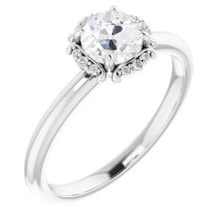 Anello Di Fidanzamento Halo Vecchio Taglio Vero Diamante 2,75 Carati Gioielli In Oro Da Donna