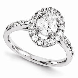 Anello Di Fidanzamento In Oro Bianco 14K Con Genuino Diamante Da 1,80 Ct