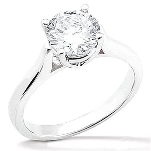 Anello Di Fidanzamento In Oro Bianco 14K Con Genuino Diamante Solitario Da 1.50 Carati