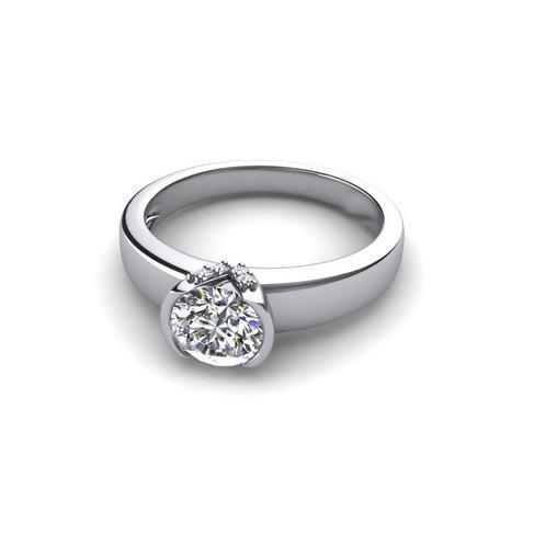 Anello Di Fidanzamento In Oro Bianco 14K Con Naturale Diamante Taglio Rotondo Da 1,50 Ct