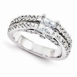 Anello Di Fidanzamento In Oro Bianco 14K Con Vero Diamante Taglio Principessa Da 2 Carati