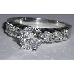 Anello Di Fidanzamento In Oro Bianco Con Naturale Diamante Da 1.60 Ct
