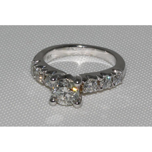 Anello Di Fidanzamento In Oro Bianco Con Vero Diamanti Da 1.85 Carati