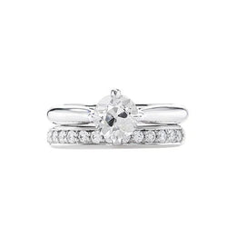 Anello Di Fidanzamento In Oro Con Vero Diamanti Taglio Antico Fascia Da 1.75 Carati Set Di Canali