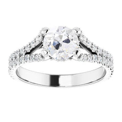 Anello Di Fidanzamento Old Mine Cut Genuino Diamante Split Shank 5 Carati Gioielli