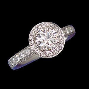 Anello Di Fidanzamento Reale Con Genuino Diamanti Halo Da 2 Carati In Oro Bianco