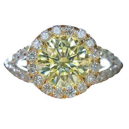 Anello Di Fidanzamento Reale Con Vero Diamante Halo Da 3.50 Carati Nuovo