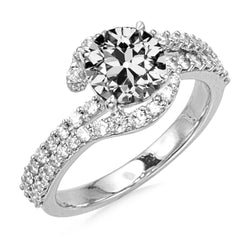 Anello Di Fidanzamento Rotondo Con Naturale Diamante Taglio Vecchio Gambo Ritorto 6 Carati