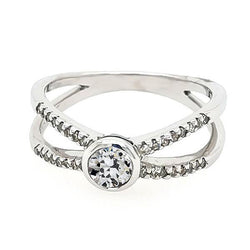 Anello Di Fidanzamento Rotondo Con Vero Diamante Taglio Antico, Castone Diviso, 4,50 Carati