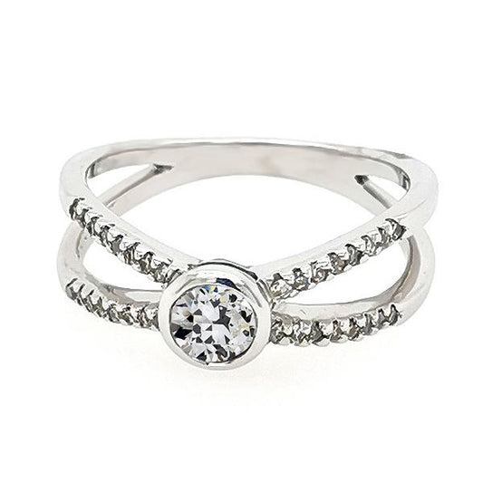 Anello Di Fidanzamento Rotondo Con Vero Diamante Taglio Antico, Castone Diviso, 4,50 Carati