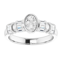Anello Di Fidanzamento Set Di Castoni Con Genuino Diamanti A Taglio Ovale Della Vecchia Miniera 6,25 Carati