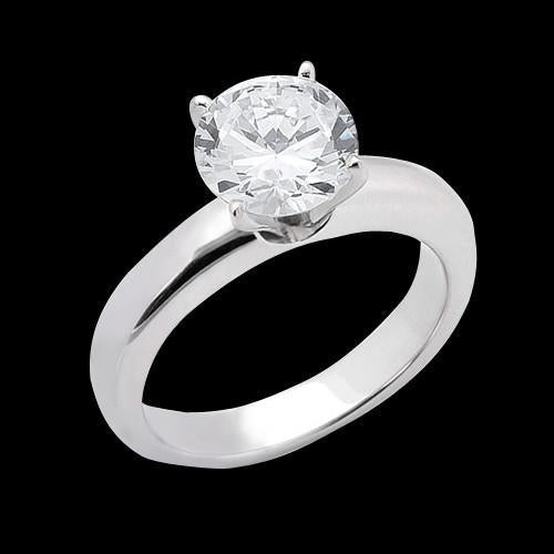 Anello Di Fidanzamento Solitario Con Genuino Diamante Da 1.5 Carati In Oro Bianco 14K