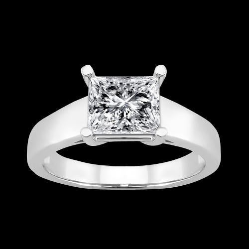 Anello Di Fidanzamento Solitario Con Genuino Diamante Taglio Principessa 2.50 Carati