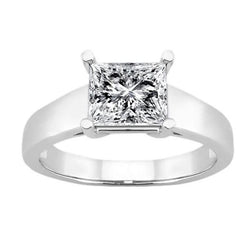 Anello Di Fidanzamento Solitario Con Genuino Diamante Taglio Principessa 2.50 Carati