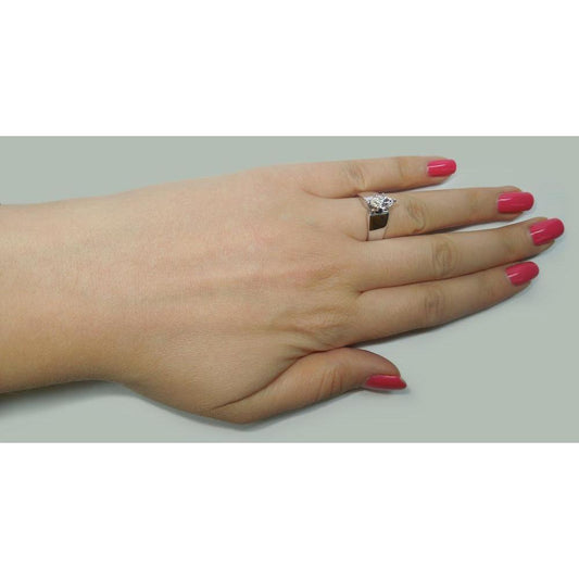 Anello Di Fidanzamento Solitario Con Naturale Diamante Da 2 Carati In Oro Bianco 14K
