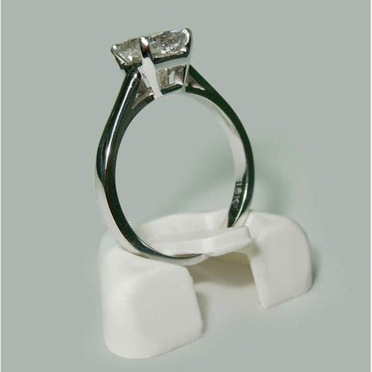 Anello Di Fidanzamento Solitario Con Vero Diamante Principessa Da 1.50 Carati In Oro Bianco
