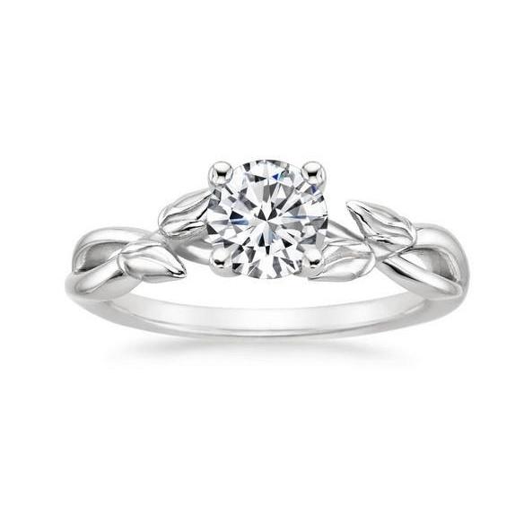 Anello Di Fidanzamento Solitario Con Vero Diamante Taglio Brillante Da 1.60 Ct. Oro Bianco 14K