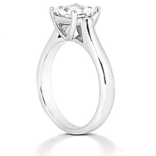 Anello Di Fidanzamento Solitario Con Vero Diamante Taglio Principessa Da 1 Carato Nuovo
