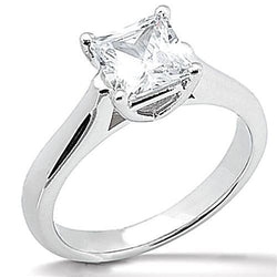 Anello Di Fidanzamento Solitario Con Vero Diamante Taglio Principessa Da 1 Carato Nuovo