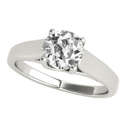 Anello Di Fidanzamento Solitario In Oro 14K Vecchio Minatore Naturale Diamante 2,50 Carati