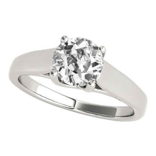 Anello Di Fidanzamento Solitario In Oro 14K Vecchio Minatore Naturale Diamante 2,50 Carati