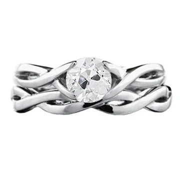 Anello Di Fidanzamento Solitario Old Miner 1 Carato Vero Diamante Infinity Style Shank