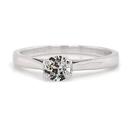 Anello Di Fidanzamento Solitario Vecchio Minatore Genuino Diamante Gambo Affusolato 1 Carato