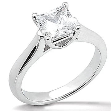 Anello Di Fidanzamento Solitario Vero Diamante Scintillante G VS2 1.0 Carati WG 14K
